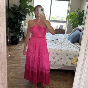 Aqua Pink Halter Dress